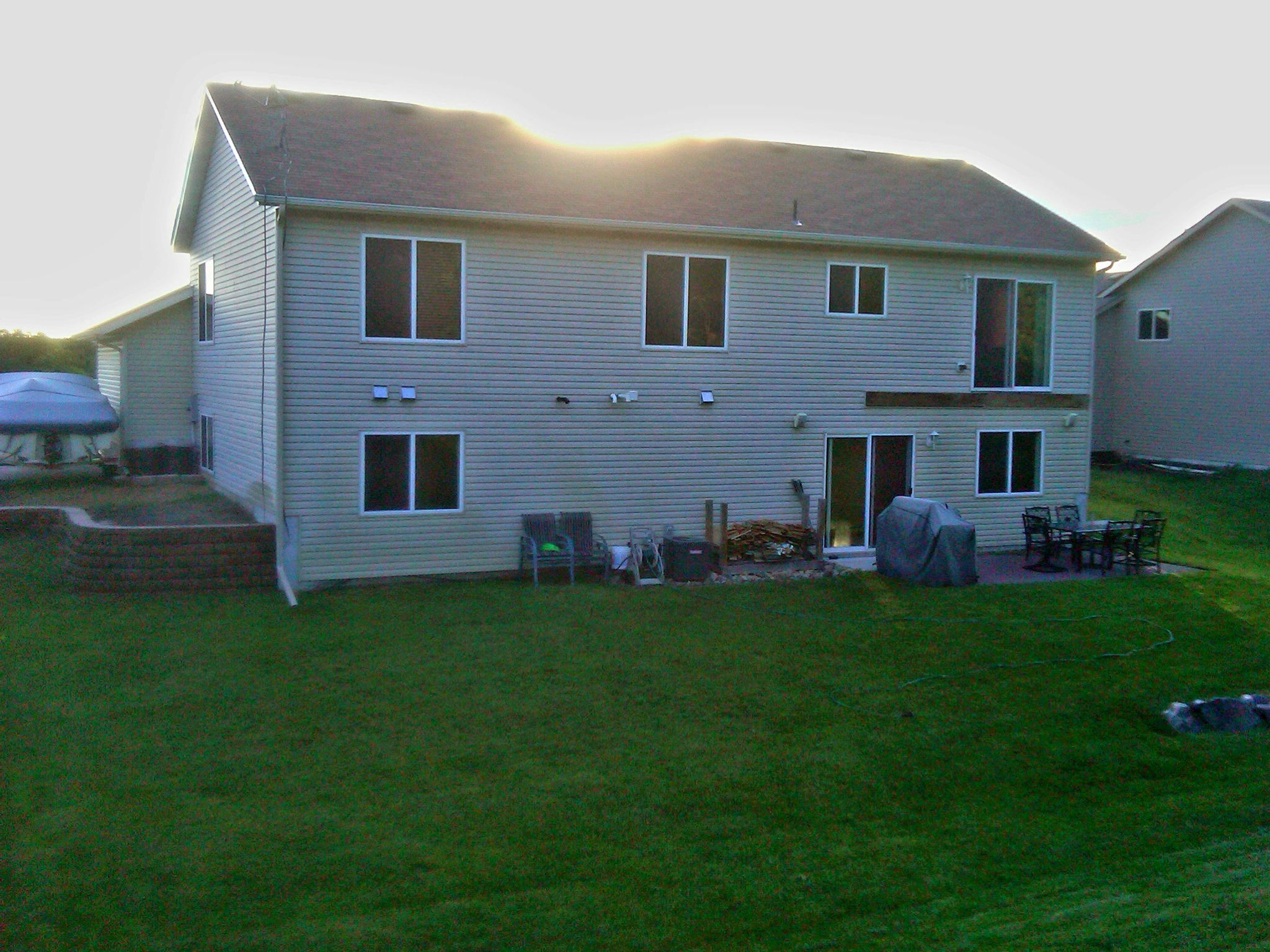 Back exterior and patio